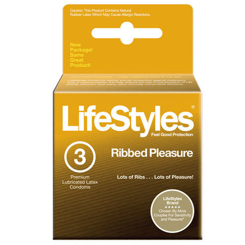 Lifestyles Ribbed Pleasure 3pk