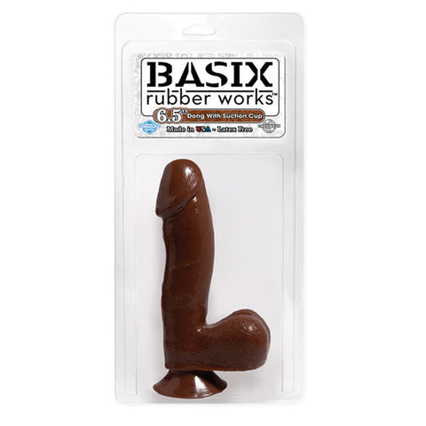 Basix 6.5in. Dong w/Suction Cup Brown