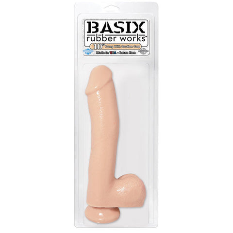 Basix 10in. Dong w/Suction Cup Flesh