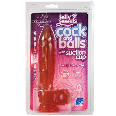 Jelly Jewel Cock & Balls Suct. (Ruby)
