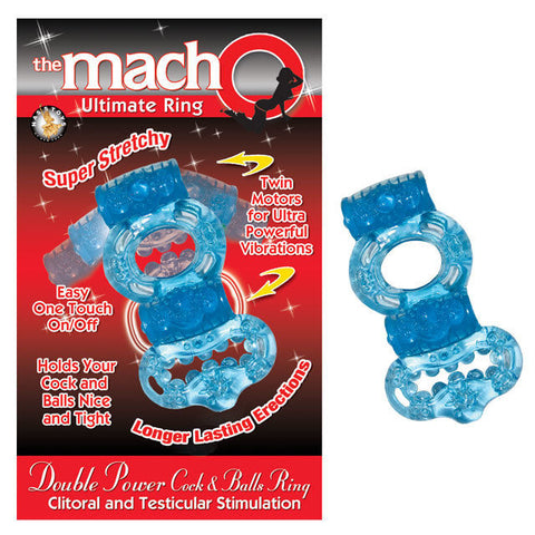 Macho 2X Power Cock/Ball Ring (Blue)