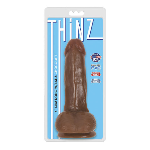Thinz 6in Slim Dong w/Balls Chocolate