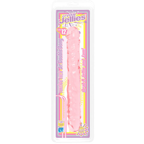 Crystal Jellies Double Dong Jr Pink 12in