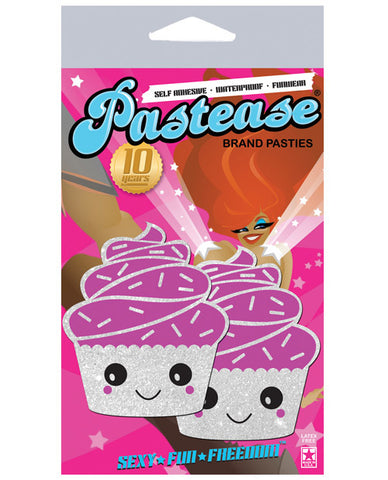 Pastease Premium Cupcake Glittery Frosting Nipple Pastie - White O/S