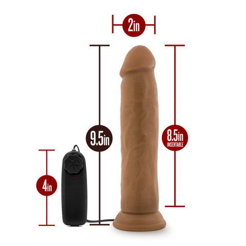DR. SKIN DR. THROB 9.5IN MOCHA VIBRATING COCK W/ SUCTION CUP