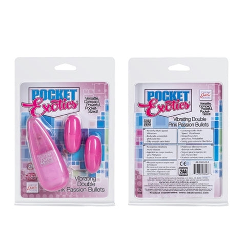 Pocket Exotics Vibrating Double Pink Passion Bullets - Pink