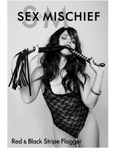 Sex & Mischief Stripe Flogger - Black/Red