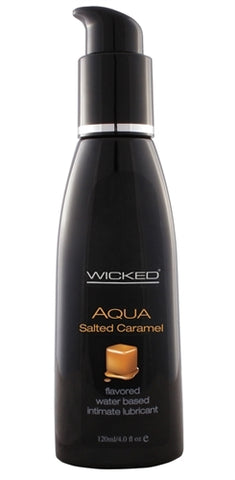 Aqua Salted Caramel Flavored Water Based Intimate  Lubricant - 4 Fl. Oz.
