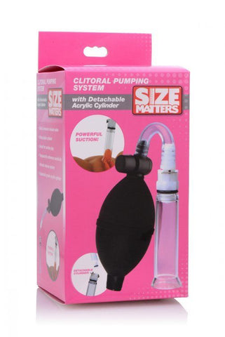 SIZE MATTERS CLITORAL PUMPING SYSTEM W/DETACHABLE ACRYLIC CYLINDER